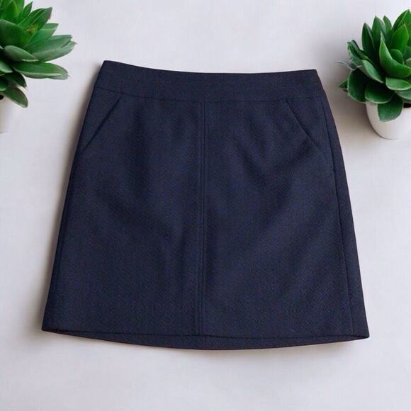 LOFT Pencil Skirt Womens Small Black Zip Back Petites - Picture 1 of 8